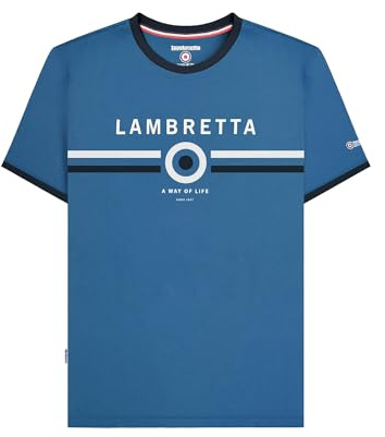 Lambretta Target Ringer Crew Neck T-Shirt - Dark Blue - SS9821 3XL