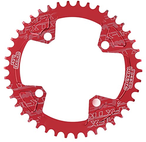 Alomejor Fahrradkette Kurbelgarnitur Kettenblatt 42T 104 BCD Positive und Negative MTB Fahrrad Kettenblatt für Fahrrad Rennrad(rot)