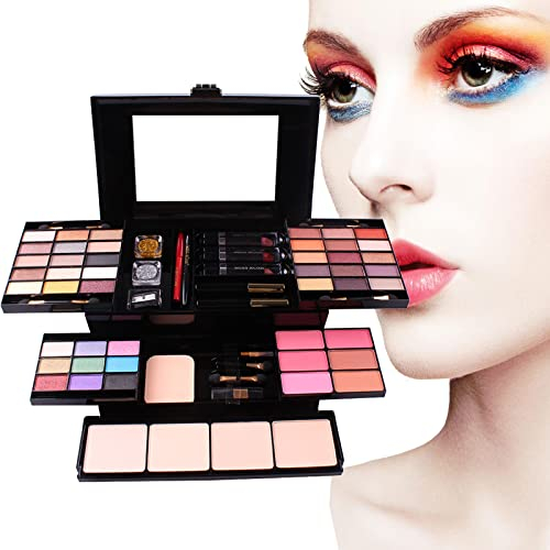 Set palette 39 colori, Cosmetics Tavolozza Trucco, Valigia per il Trucco con ombretti fard cipria fondotinta Polvere sopracciglio