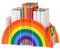 Kaizuca Stationery Organizer, Clear Pencil Holder, Rainbow Pencil Holder, Acrylic, with 5 Compartments, Creative Rainbow Shape, for Office, School, Home Supplies, Pen Organizer Storage
