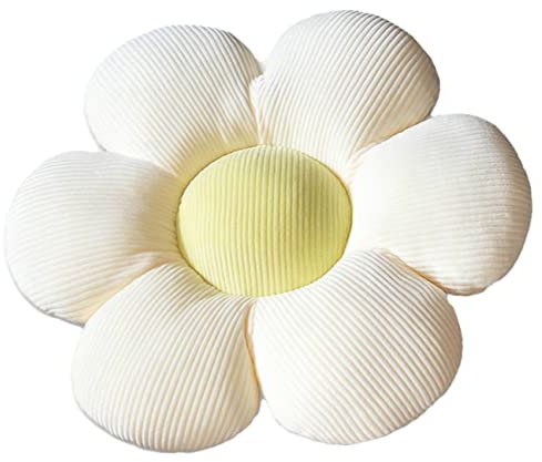 STAR FIRE Blumenkissen, blumenförmige Wurfkissen, Blumenbodenkissen, Zierkissen, Stuhlkissen Zierkissenbezüge Raumdekoration Plüschkissen für (35cm (13.8inch), Beige/Green)