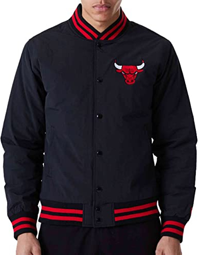 New Era - NBA Chicago Bulls Team Logo Bomber Jacke Farbe Schwarz, Größe L