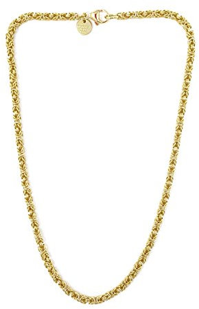Byzantiner Königskette rund 18kt Gold Doublé 4mm Länge 40cm, Halskette Herren-Kette Goldkette Damen Geschenk Schmuck ab Fabrik Tendenze-Italy