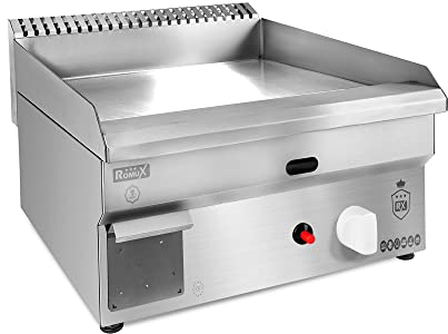 Romux® - Plancha de Acero a Gas 50 cm Sobremesa Top | Plancha Industrial para Hostelería de Calentamiento Rápido para un Cocinado Profesional