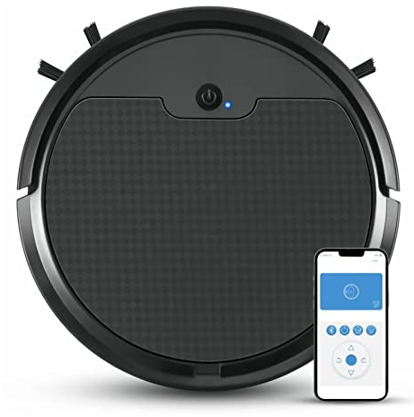 TOPINCN Aspirador Robot de Barrido 9W 3.7V Aspirador Automático con Control de Aplicación con Caja de Polvo de 400ML para Barrer y Trapear