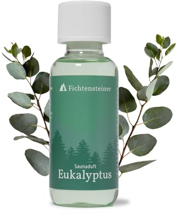 Fichtensteiner Saunaaufguss Eukalyptus - Sauna Aufgussmittel - Ergiebiger Sauna Aufguss für bis zu 100 Sauna Aufgüsse - Wohltuender Saunaduft Aufguss - Sauna Duft - 100ml Aufguss Sauna Zubehör