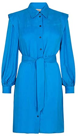 Mos Mosh Kleid BELLAH Carmela Langarm Hemdkragen geknöpft türkis Größe L