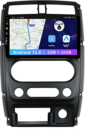 9 Zoll Android 14 Autoradio Für Suzuki Jimny 2007-2012 - Rückfahrkamera KOSTENLOS - 2G+32G - Unterstützen DAB Lenkradsteuerung 4G WiFi BT5.0 Carplay Android Auto GPS Navi