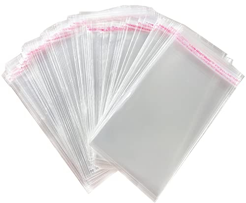 Zydiwo 400 Stück OPP Tütchen Selbstklebend Plastiktüten Cellophantüten Klein Flachbeutel Transparent Weihnachten Tüten Klar Zellophantüt (9 * 17cm)