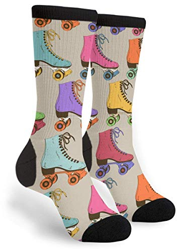 IUBBKI Lange Socken, 40 cm, bunte Rollschuhe, Socken, auffällige Golfsocken, warme dicke Socken für Winter, Damen, Herren, Siehe Abbildung, One size