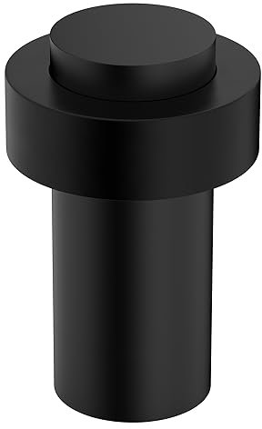 Premium Schwarz Türstopper für Haustüren, für Eingangstüren, Edelstahl AISI 304, Türpuffer, Wandschutz, Türstopper Boden, Wand-Stopper, Gummi-Puffer