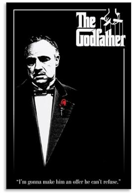 EKoKim Filmposter Amerika der Pate Rote Rose, dekoratives Gemälde, Leinwand-Wandposter und Kunstdruck, modernes Familienschlafzimmer-Dekor-Poster, 20 x 30 cm