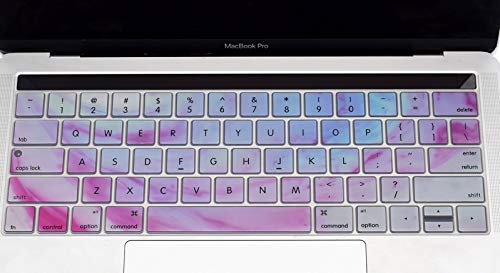 Funut Keyboard Cover for MacBook Pro Keyboard Cover with Touch Bar 13 and 15 inch 2019-2016 (Model: A2159 A1989 A1990 A1706 A1707), Ultra Thin Silicone Keyboard Skin Protector Cover,Ink Powder