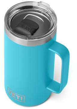 YETI Rambler 24 oz Mug, Vacuum Insulated, Stainless Steel with MagSlider Lid, Reef Blue