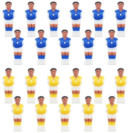 SG Store 22 Stück Tischfußballspieler, Tischfußball, Tischfußball, Anzüge, Spielerspiele, Mini-Fußballfiguren, Kunststoff für 15,9 mm Stangen, Fußballmaschine, Gelb und Blau