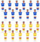 SG Store 22 Stück Tischfußballspieler, Tischfußball, Tischfußball, Anzüge, Spielerspiele, Mini-Fußballfiguren, Kunststoff für 15,9 mm Stangen, Fußballmaschine, Gelb und Blau