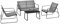 Megashopitalia Ensemble Salon de Jardin avec canapé 2 fauteuils Table Basse en Verre