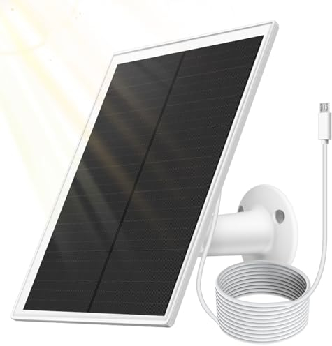Vegena Panneau Solaire 6 W Panneaux Solaires pour Caméra De Sécurité Type-C 5 V Haute Efficacité Chargeur Solaire Étanche avec Montage Réglable À 360°