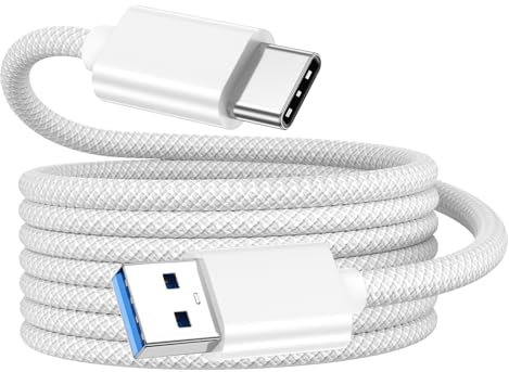 Cable Trenzado Carplay para iPhone 16, 15, USB A a USB C 3.2 Gen 2, 5 Pies, Adaptador para iPad Pro/Air 4/5/10, iPhone Pro Max/Plus