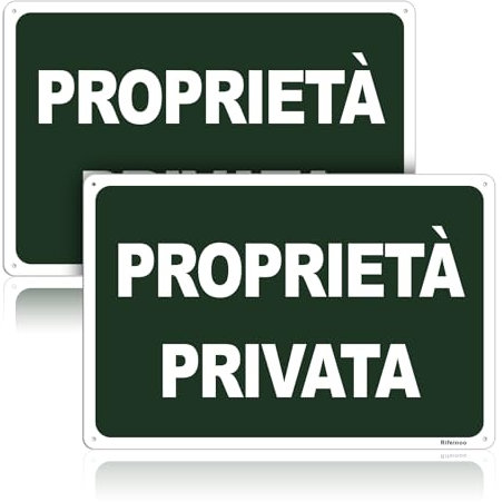 2pz Cartello Proprieta Privata Metallo,Segnaletica Proprietà Privata in Alluminio Targa Proprietà Privata Riflettente,20x30cm Impermeabile e Resistente ai Raggi UV Verde