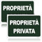 2pz Cartello Proprieta Privata Metallo,Segnaletica Proprietà Privata in Alluminio Targa Proprietà Privata Riflettente,20x30cm Impermeabile e Resistente ai Raggi UV Verde