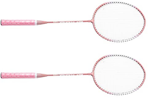 Tiiyee Raquettes de Badminton Roses, pour Débutants, Conception Séparée en Alliage de Fer pour la Formation des étudiants, Performances Professionnelles, Légères et Confortables, Idéales