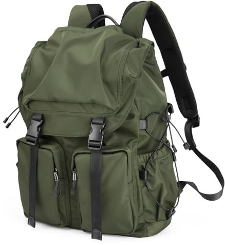 BJIAX Vintage Business Laptop Rucksack für Männer/Frauen, 30L wasserdichter College Rucksack Fits 15.6 Zoll Computer, Laptop und Notebook Casual Rucksack Daypack für Arbeit Tägliche Reise College, Grü