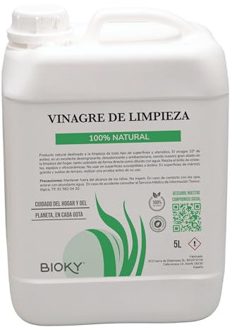 Vinagre Blanco de Limpieza 5L – Concentrado 10º Puro y Natural – Limpiador Multiusos Ecológico para el Hogar – Potente Desengrasante, Antical Baño y Abrillantador – Neutraliza Malos Olores en Ropa (5)
