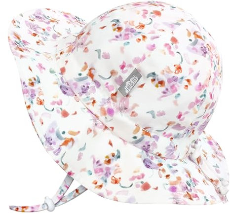Jan & Jul Mädchen Baumwoll-Sonnenhut, 50+ UPF Sommerfloppy-Hut für Babys und Kleinkinder (Pretty Petals, M: 6-24 Monate)