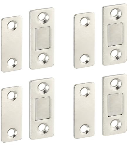 Mooche 4PCS Magnetic Door Catch, Ultra Thin Cabinet Magnetic Catch for Cabinet Magnet, 40MM Cupboard Adhesive Magnetic Door Catch for Wardrobe Catch for Furniture Closet Cupboard Door Closing
