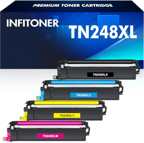 TN248XL TN248 TN-248XL MFC-L3760CDW Toner : Kompatibel für Brother TN-248 TN 248XL HL-L3220CW MFC-L8390CDW DCPL3520CDW DCP-L3560CDW MFC-L3740CDWE MFC-L3740CDW HL-L3220CWE TN-248CMYK TN248VAL Mit Chip