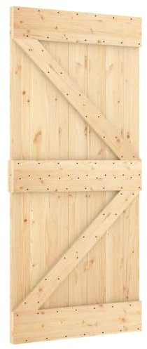 Wenjingqi Tür Narvik Massivholz, Kiefer, 95 x 210 cm, Braun 154429