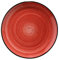 Assiettes de présentation rondes de 12 pièces plates et empilables SISILIA, plat à salade et dessert en porcelaine rouge - Dimension: 27 x 27 x 2,8 cm - 820g