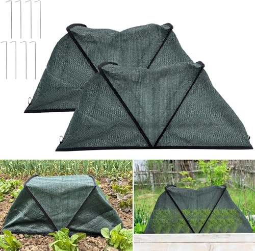 Hochbeet Abdeckung,Faltbare Abdeckung für Hochbeet,80x34x35cm Garten Reihe Beschleuniger Pflanzen Abdeckung,Pflanzenschutzgitter,Gewächshaus Abdeckung zum Schutz von Gemüse und Obst vor Tieren (A-2er)