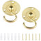 INCREWAY 2 PCS Vintage Gold Ceiling Hooks, Decorative Screw-in Plate Hooks for Chandeliers, Hanging Plants, Lamps & Bird Feeders Antique Style Ceiling Mount Hooks