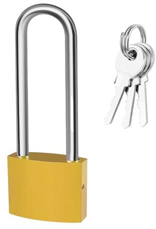Candado arco largo de laton macizo con llave (25 mm)