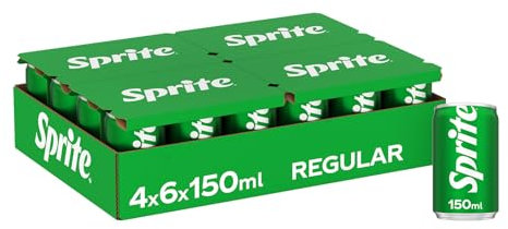 Sprite – Bevanda Analcolica Frizzante, Gusto Lemon-Lime, Naturalmente Rinfrescante, Lattine in Alluminio 100% Riciclabile - Confezione da 24 Lattine da 150 ml