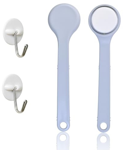 Spalma Crema Schiena, 2 Pezzi Aiuto Crema per Schiena avec 2 Crochets Ronds Autocollants, Applicatore Manuale per Lozione Schiena con Manico Lungo, Spazzola Schiena|, Spazzola Bagno Schiena, Gris