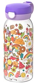 Mepal - Trinkflasche mit Klappdeckel Campus - Deckel springt per Knopfdruck auf - Trinkflasche Kinder Kohlensäure Geeignet - Auslaufsicher und Spülmaschinengeeignet - 600 ml - Food Fest