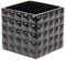 Maceta para plantas de cerámica serie Piano cuadrada, 13,5 x 13,5 x 12,5 cm, color negro