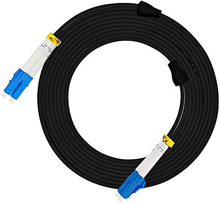 Jeirdus 20Meters LC to LC Outdoor Armored Duplex 9/125 SMF Fiber Optic Cable Jumper Optical Patch Cord Singlemode LC-LC
