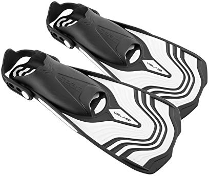 SEAC Vela OH, Pinne Corte da Snorkeling e Nuoto in Piscina con Cinghiolo Regolabile Unisex Adulto, Bianco, M/L