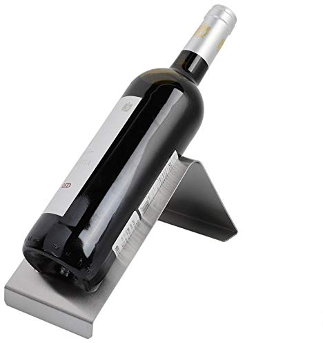 HERCHR Portabottiglie per Vino, Portabottiglie in Metallo, Porta Bottiglie da Vino Portabottiglie Frigo, Porta Vino Champagne in Acciaio Inossidabile per Singolo Bottiglie Argento