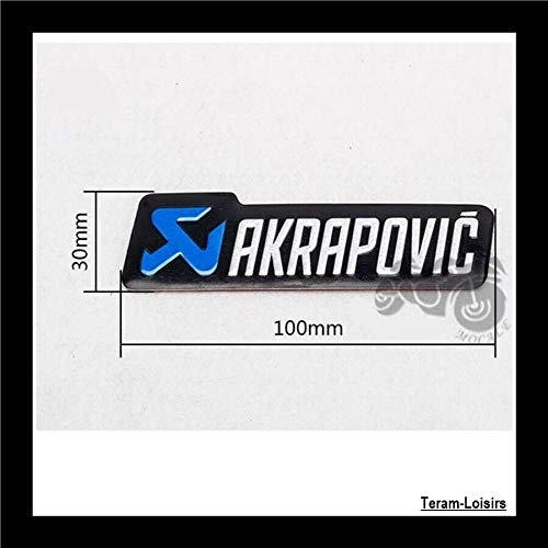 Teram Freizeitschild aus Aluminium, hohe Temperatur, Akrapovic, Blau, für Schalldämpfer Motorrad, 10 cm