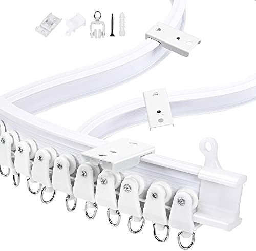 Yizunnu Flexible Vorhangschiene für Decke, Raumteiler, Deckenschiene für Vorhänge, Wohnwagenvorhangschiene, Duschvorhangschiene, Krankenhaus Vorhangschienensystem (5 Meter)