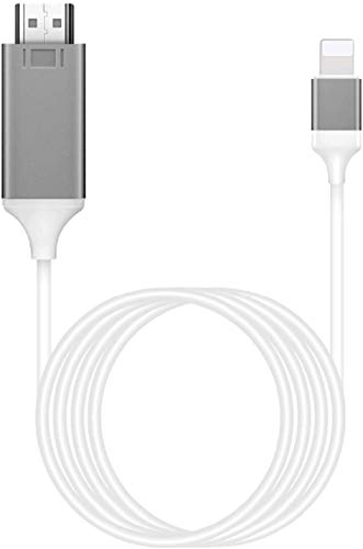 Apple MFi Certified Lightning to HDMI Adapter for Phone to TV,Compatible with iPhone,iPad, Sync Screen Connector Directly Connect on HD TV/Monitor/Projector NO Need Power Supply Support IOS11.0