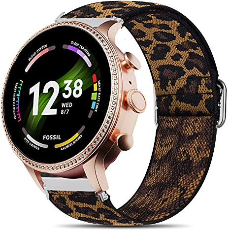 Fossil Gen 6 Bracelet Giaogor réglable en tissu souple et extensible pour montre intelligente Fossil Gen 6 42 mm/44 mm, 42mm