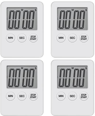 4Pcs Minuteur De Cuisine Numérique Mini minuteur de Cuisine magnétique LED Compte à rebours pour Cuisiner, Jouer, Cuisiner, Faire de l'exercice.