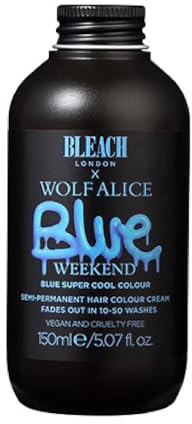 Bleach London BLEACH LONDON Blue Weekend Semi-permanente Haarfärbecreme – echtes Blau, vegan, tierversuchsfrei, lebendige temporäre Farbe, 150 ml