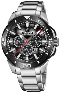 Festina Chrono Bike Men's Gray 316l Stainless Steel Watch Bracelet